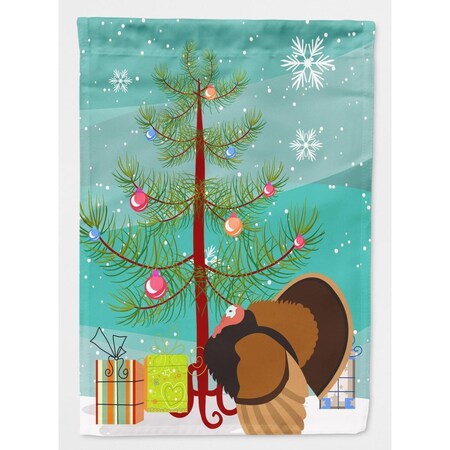 Carolines Treasures Bronze Turkey Christmas Flag Canvas - House Size BB9353CHF